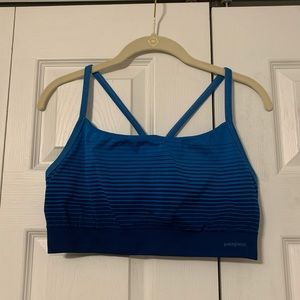 Patagonia Active Sports Bra, Blue Stripe, XL